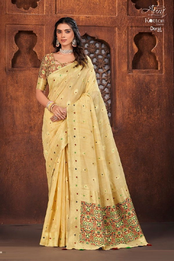 Dorai Vol 18 By Aura Cotton Sarees Catalog
